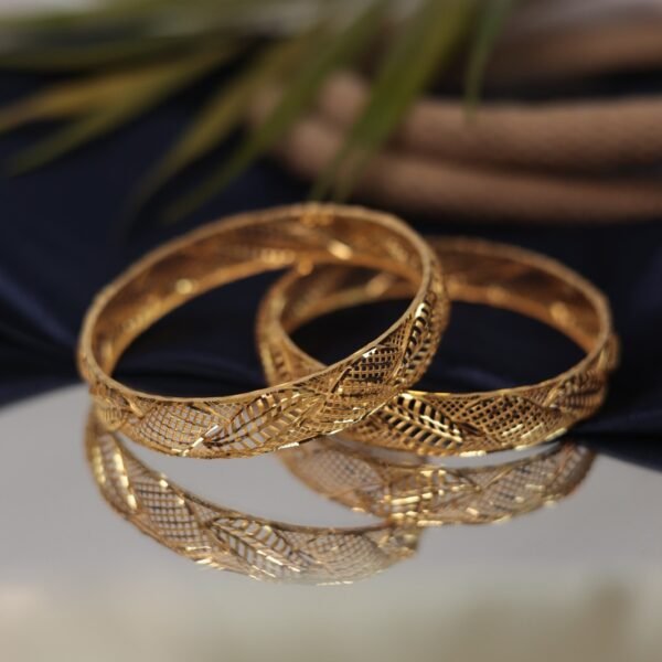 Elegant 18K Fancy Gold Bangles | Handcrafted Designer Bangles for Women