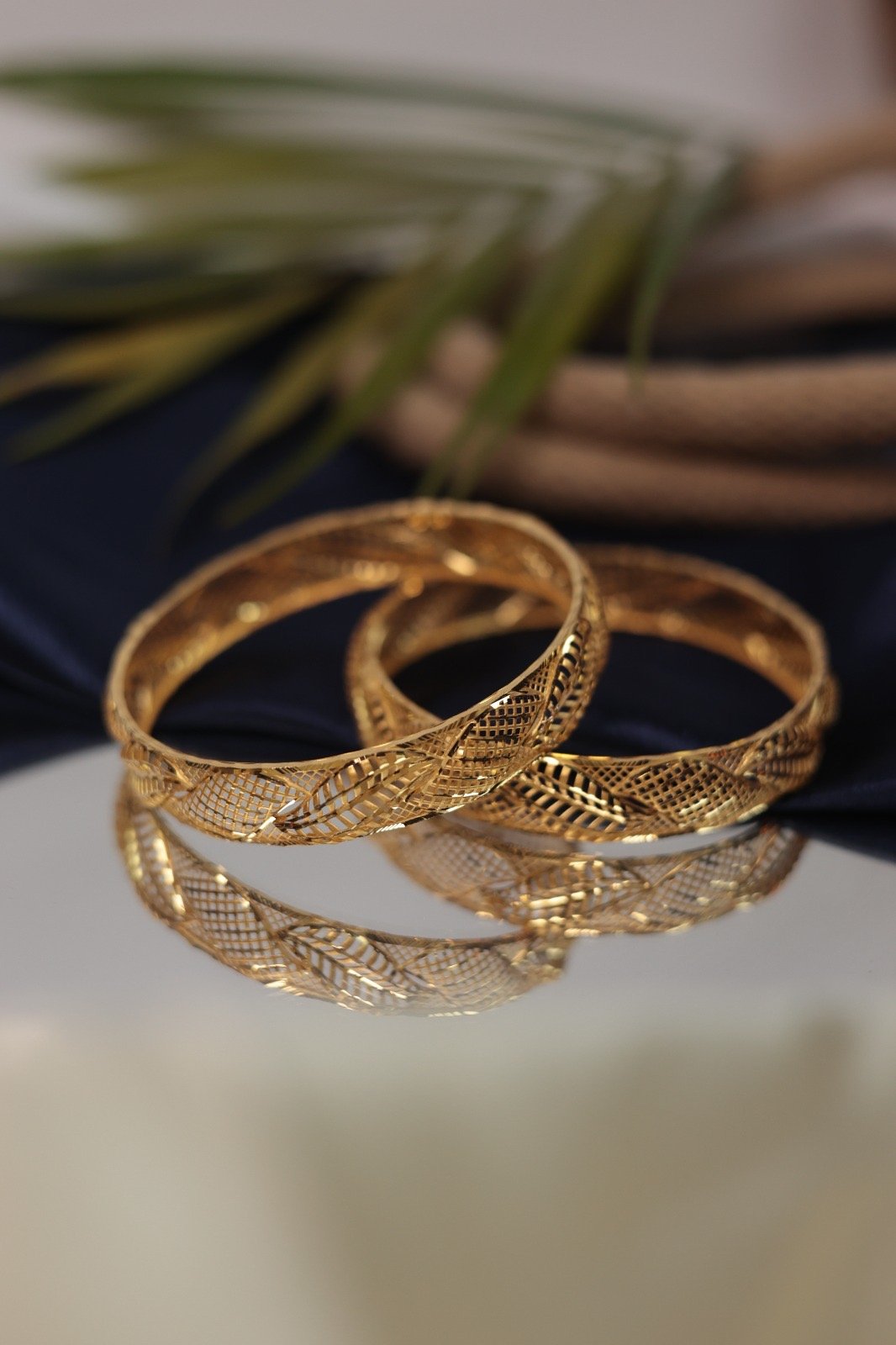 Elegant 18K Fancy Gold Bangles | Handcrafted Designer Bangles for Women