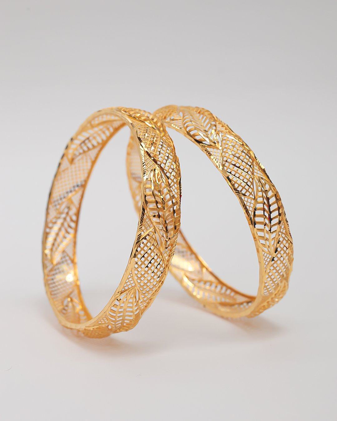 Elegant 18K Fancy Gold Bangles | Handcrafted Designer Bangles for Women - Image 2