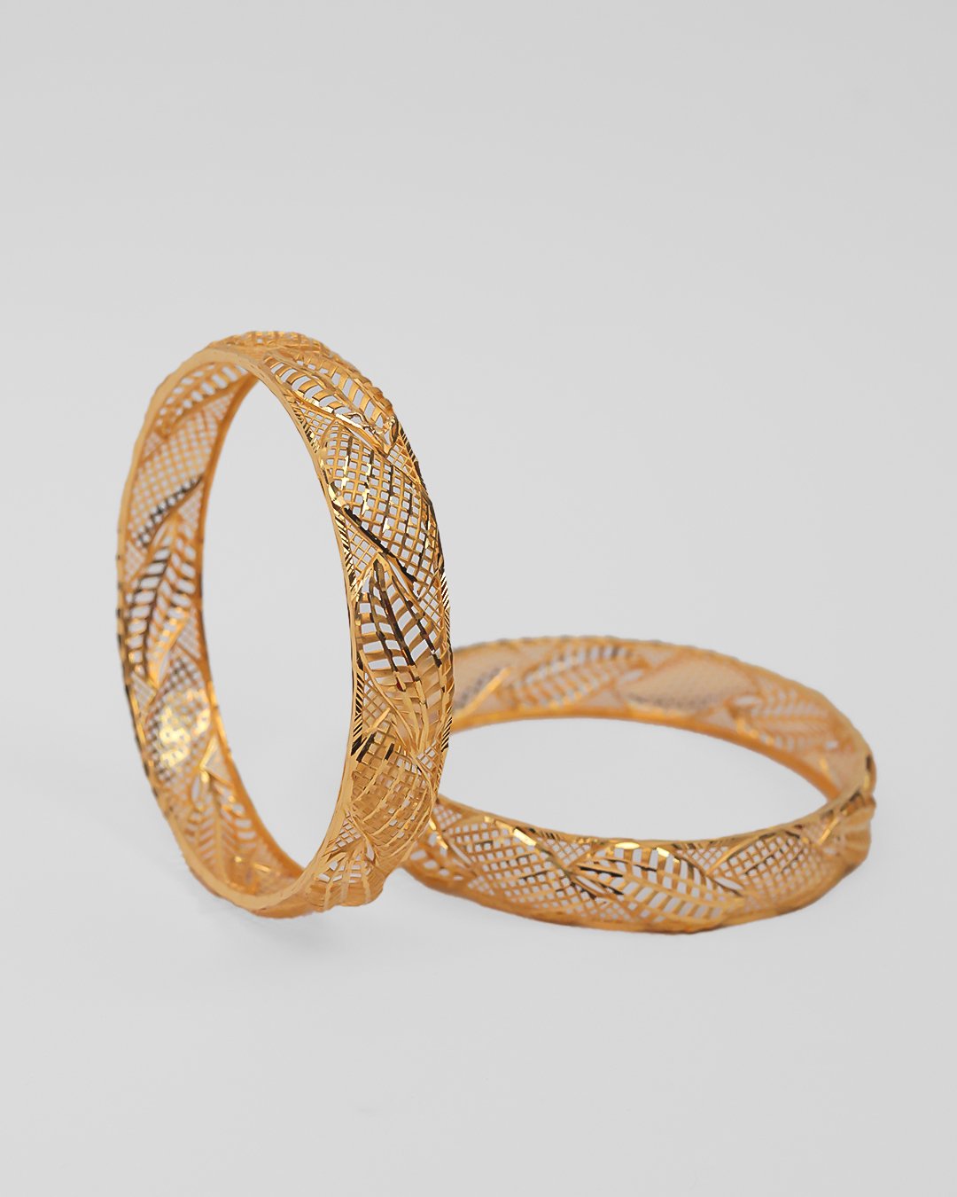 Elegant 18K Fancy Gold Bangles | Handcrafted Designer Bangles for Women - Image 3